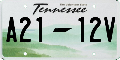 TN license plate A2112V