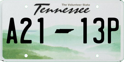 TN license plate A2113P
