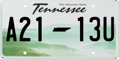 TN license plate A2113U