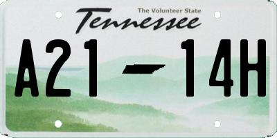 TN license plate A2114H