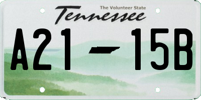 TN license plate A2115B