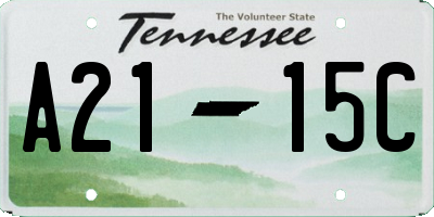 TN license plate A2115C