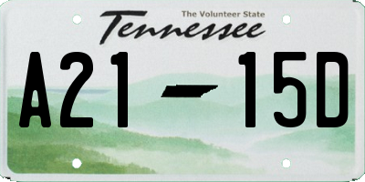 TN license plate A2115D