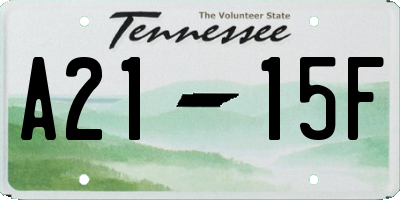 TN license plate A2115F