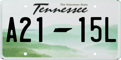 TN license plate A2115L