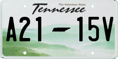 TN license plate A2115V