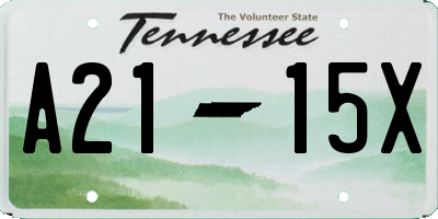TN license plate A2115X