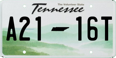 TN license plate A2116T