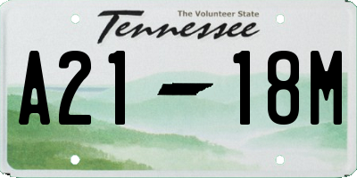 TN license plate A2118M