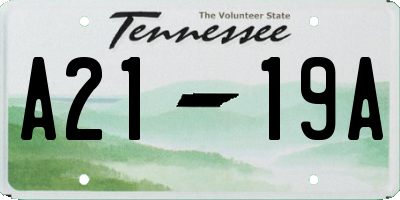 TN license plate A2119A