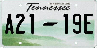 TN license plate A2119E