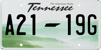 TN license plate A2119G