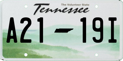 TN license plate A2119I
