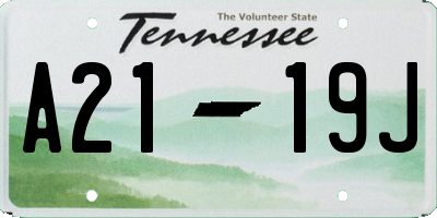 TN license plate A2119J