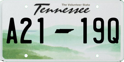 TN license plate A2119Q