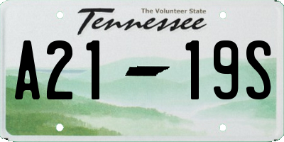 TN license plate A2119S