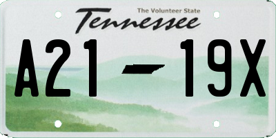 TN license plate A2119X