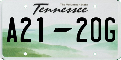 TN license plate A2120G