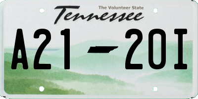 TN license plate A2120I