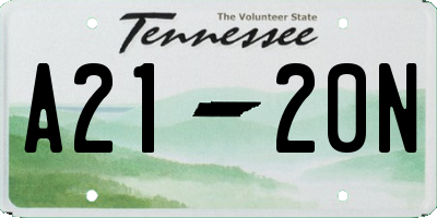 TN license plate A2120N
