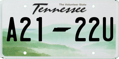 TN license plate A2122U