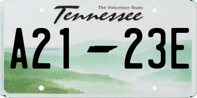 TN license plate A2123E