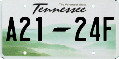 TN license plate A2124F