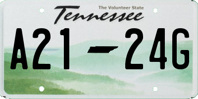 TN license plate A2124G