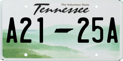 TN license plate A2125A