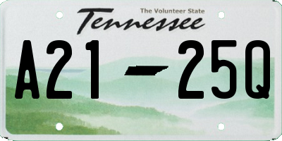 TN license plate A2125Q