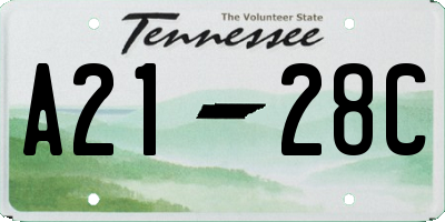 TN license plate A2128C
