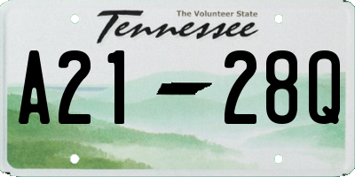 TN license plate A2128Q