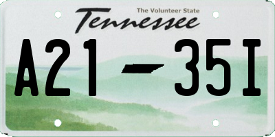 TN license plate A2135I