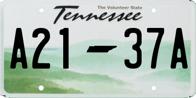 TN license plate A2137A