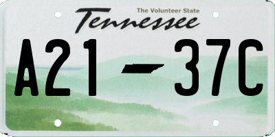 TN license plate A2137C