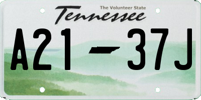 TN license plate A2137J