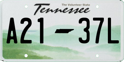 TN license plate A2137L