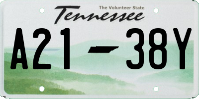 TN license plate A2138Y