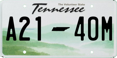 TN license plate A2140M