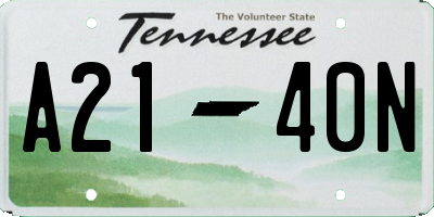 TN license plate A2140N