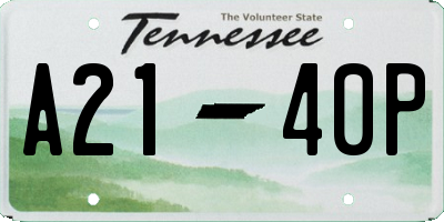 TN license plate A2140P