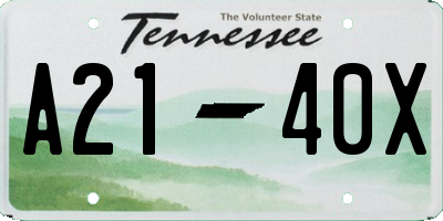 TN license plate A2140X