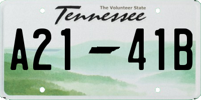 TN license plate A2141B