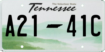 TN license plate A2141C
