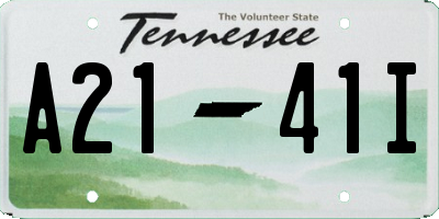 TN license plate A2141I