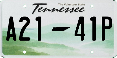 TN license plate A2141P