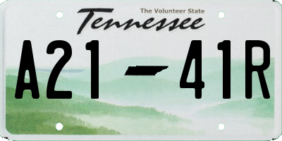 TN license plate A2141R
