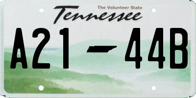 TN license plate A2144B