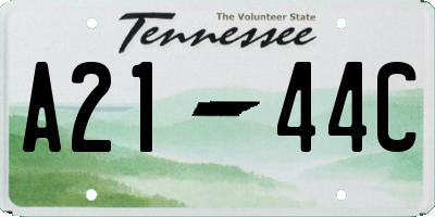 TN license plate A2144C
