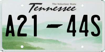 TN license plate A2144S
